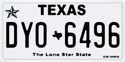 TX license plate DYO6496