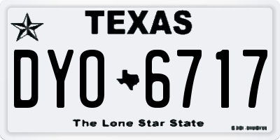 TX license plate DYO6717