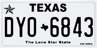 TX license plate DYO6843