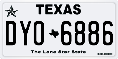 TX license plate DYO6886