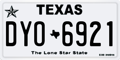 TX license plate DYO6921