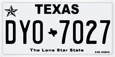 TX license plate DYO7027