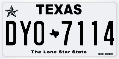TX license plate DYO7114