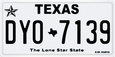 TX license plate DYO7139