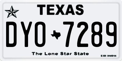 TX license plate DYO7289