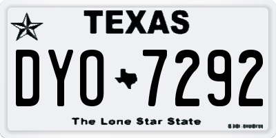 TX license plate DYO7292