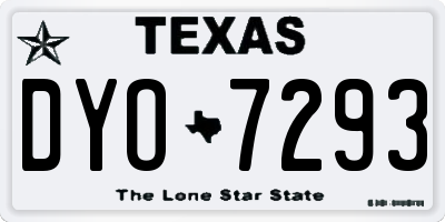TX license plate DYO7293