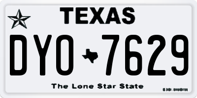 TX license plate DYO7629
