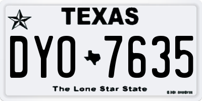 TX license plate DYO7635