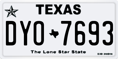 TX license plate DYO7693