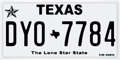 TX license plate DYO7784