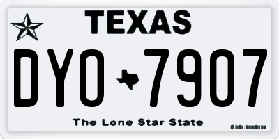 TX license plate DYO7907
