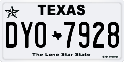 TX license plate DYO7928
