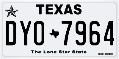 TX license plate DYO7964