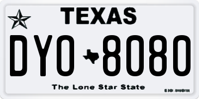 TX license plate DYO8080
