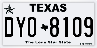 TX license plate DYO8109