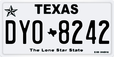 TX license plate DYO8242