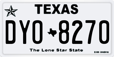 TX license plate DYO8270