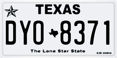 TX license plate DYO8371