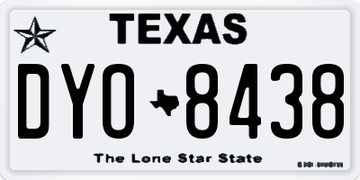 TX license plate DYO8438