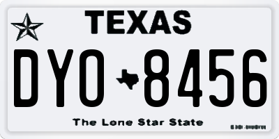 TX license plate DYO8456