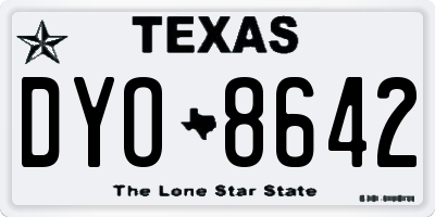 TX license plate DYO8642