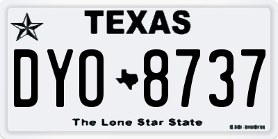 TX license plate DYO8737