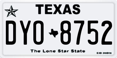 TX license plate DYO8752