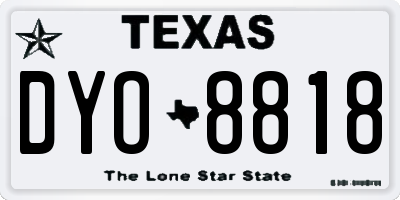 TX license plate DYO8818