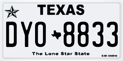 TX license plate DYO8833