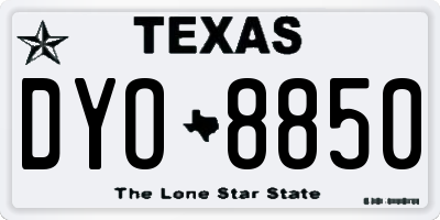 TX license plate DYO8850