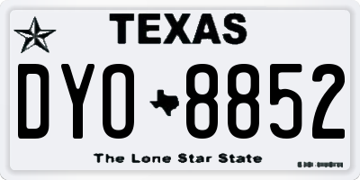 TX license plate DYO8852