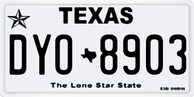 TX license plate DYO8903
