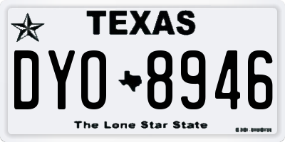 TX license plate DYO8946