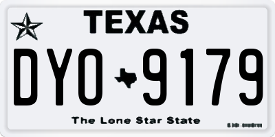 TX license plate DYO9179