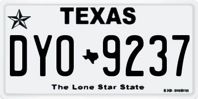 TX license plate DYO9237