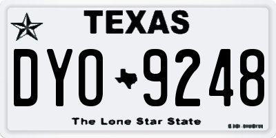 TX license plate DYO9248