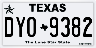 TX license plate DYO9382