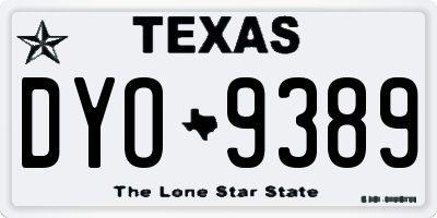 TX license plate DYO9389