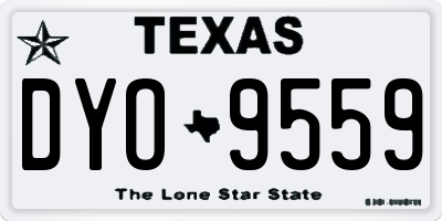 TX license plate DYO9559