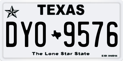 TX license plate DYO9576