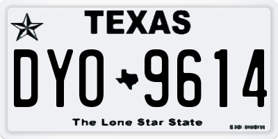 TX license plate DYO9614