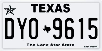 TX license plate DYO9615
