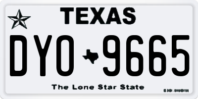 TX license plate DYO9665