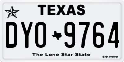 TX license plate DYO9764