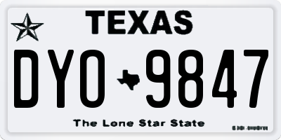 TX license plate DYO9847