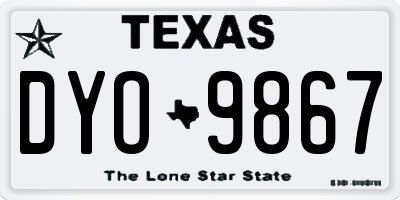 TX license plate DYO9867