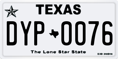 TX license plate DYP0076