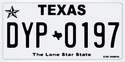 TX license plate DYP0197