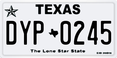 TX license plate DYP0245
